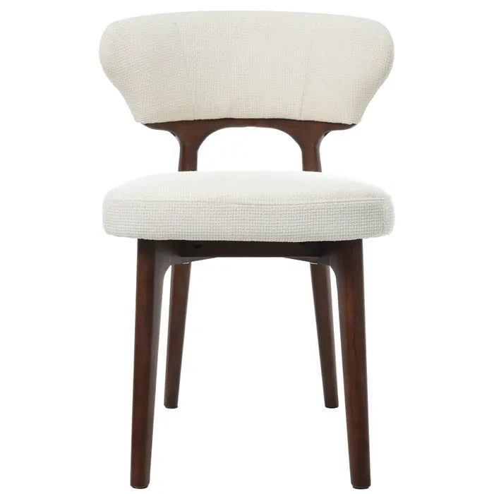 **Technische titel in het Nederlands: Elegante Beige Stoel met Houten Poten**